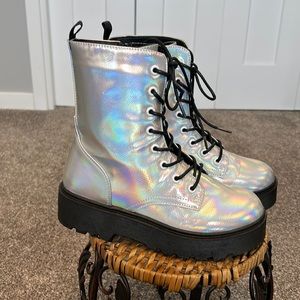Holographic combat boots
